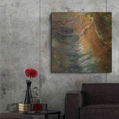 Luxe Metal Art 'Earth as Art: Moody Carvings,' Metal Wall Art,36x36