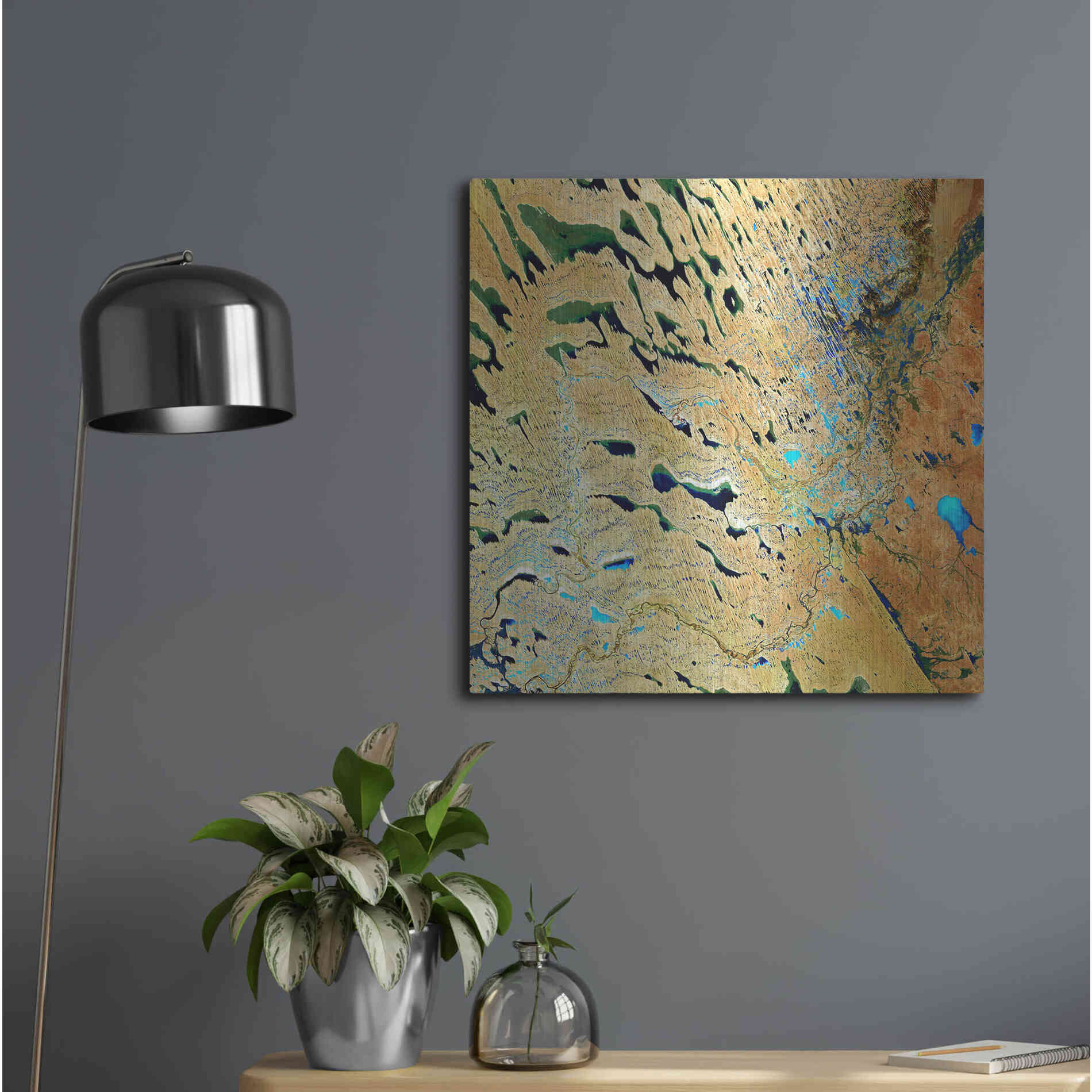 Luxe Metal Art 'Earth as Art: Parallel Dunes,' Metal Wall Art,24x24