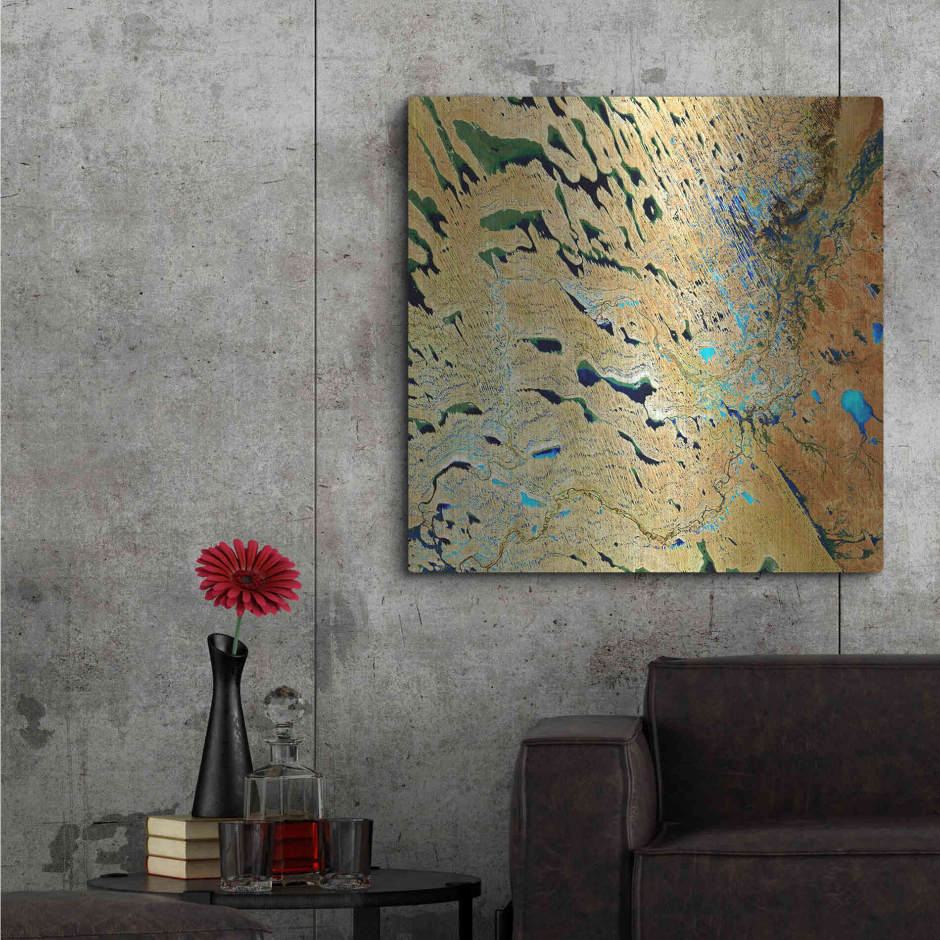 Luxe Metal Art 'Earth as Art: Parallel Dunes,' Metal Wall Art,36x36