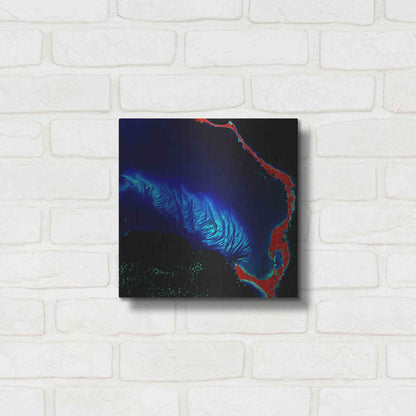 Luxe Metal Art 'Earth as Art: Shoal Complex,' Metal Wall Art,12x12