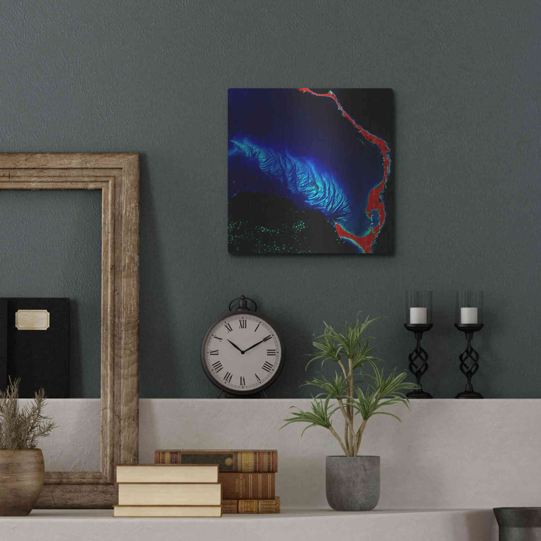 Luxe Metal Art 'Earth as Art: Shoal Complex,' Metal Wall Art,12x12