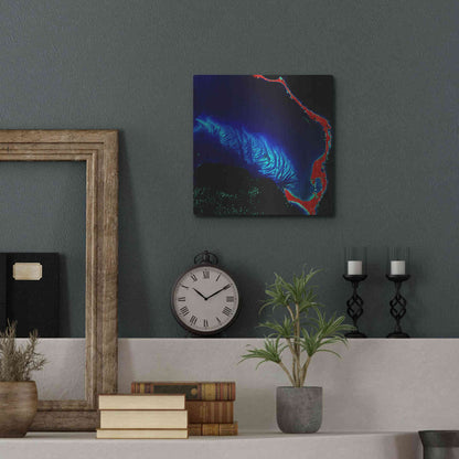 Luxe Metal Art 'Earth as Art: Shoal Complex,' Metal Wall Art,12x12