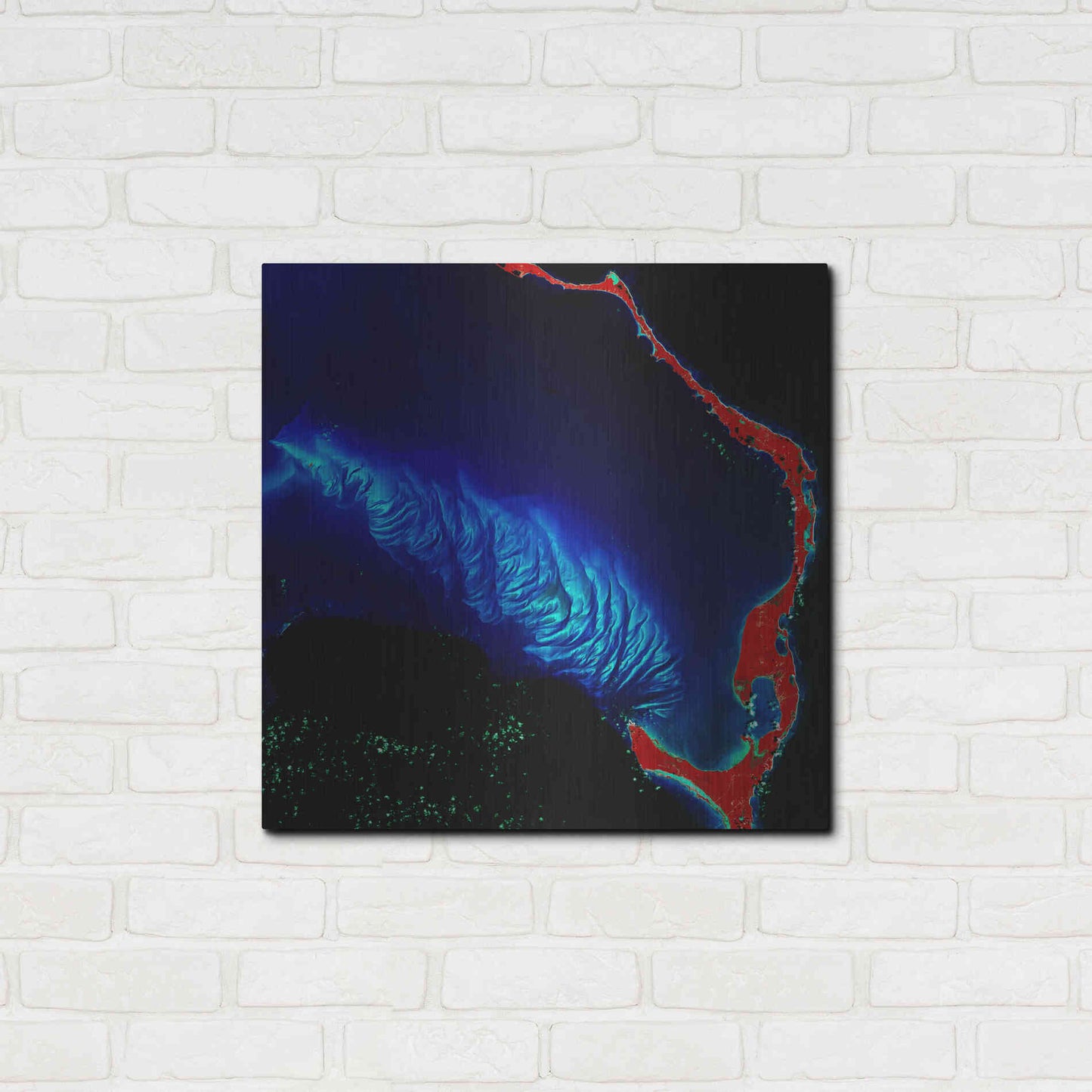 Luxe Metal Art 'Earth as Art: Shoal Complex,' Metal Wall Art,24x24