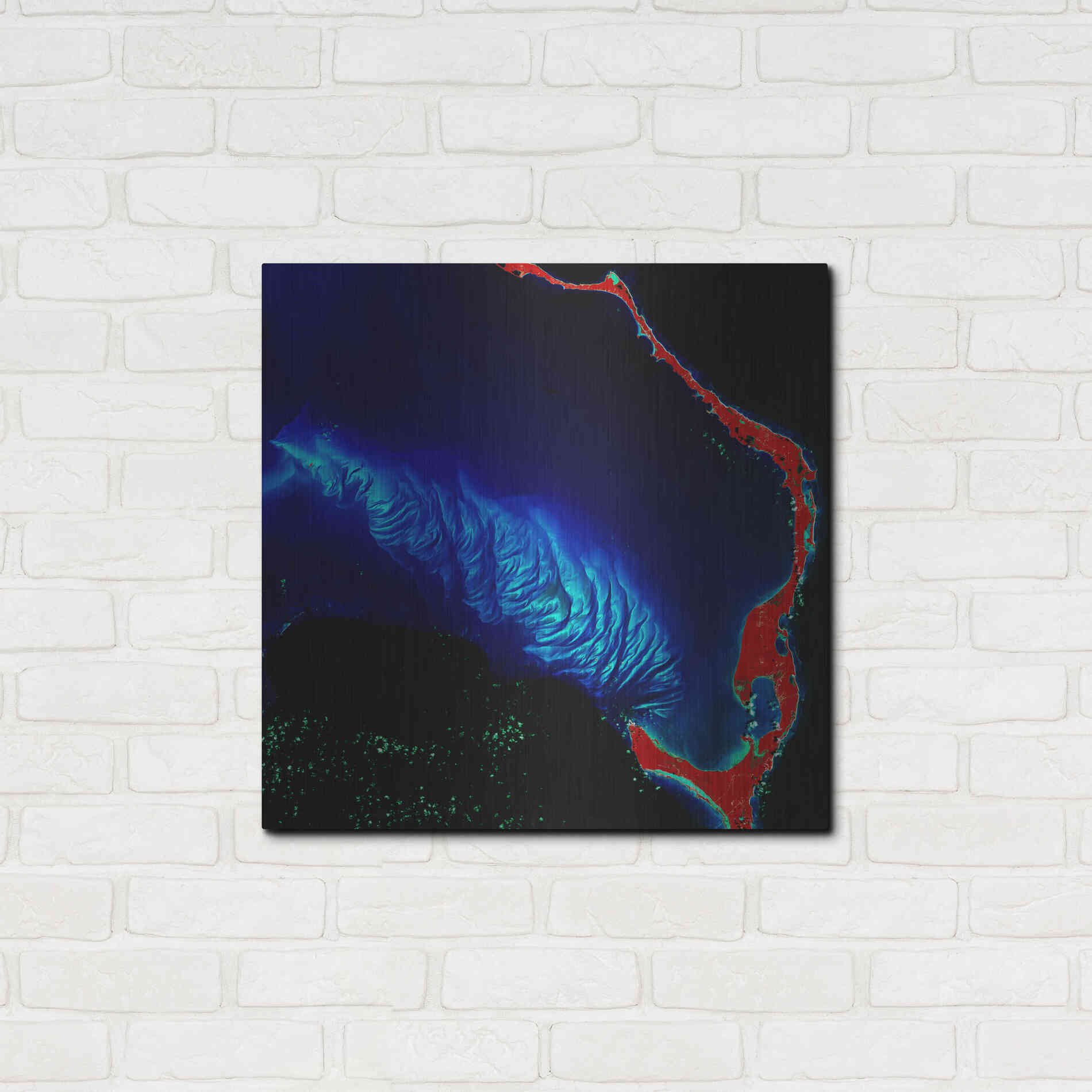 Luxe Metal Art 'Earth as Art: Shoal Complex,' Metal Wall Art,24x24