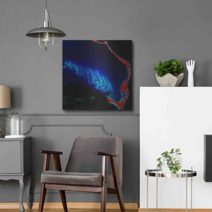 Luxe Metal Art 'Earth as Art: Shoal Complex,' Metal Wall Art,24x24