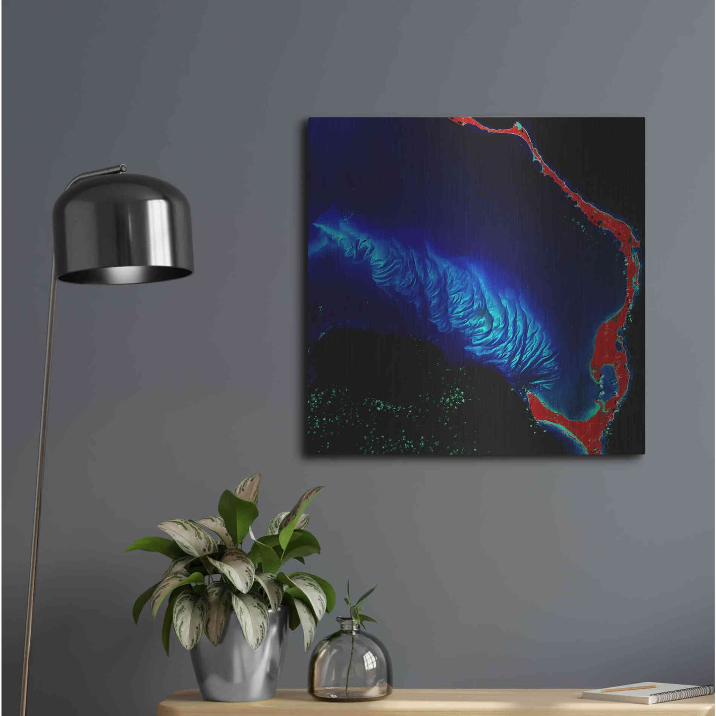 Luxe Metal Art 'Earth as Art: Shoal Complex,' Metal Wall Art,24x24