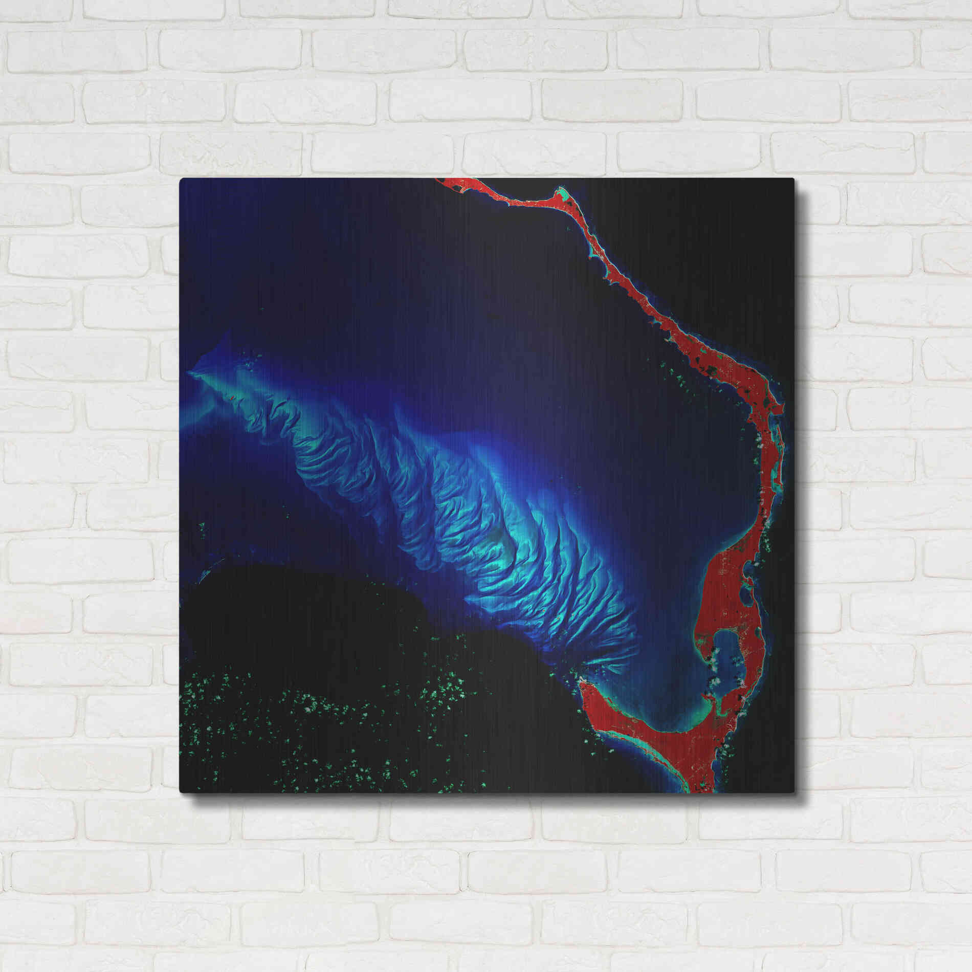 Luxe Metal Art 'Earth as Art: Shoal Complex,' Metal Wall Art,36x36