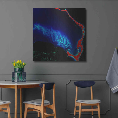 Luxe Metal Art 'Earth as Art: Shoal Complex,' Metal Wall Art,36x36