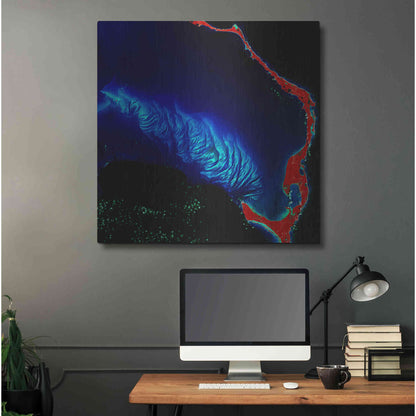 Luxe Metal Art 'Earth as Art: Shoal Complex,' Metal Wall Art,36x36