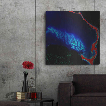 Luxe Metal Art 'Earth as Art: Shoal Complex,' Metal Wall Art,36x36