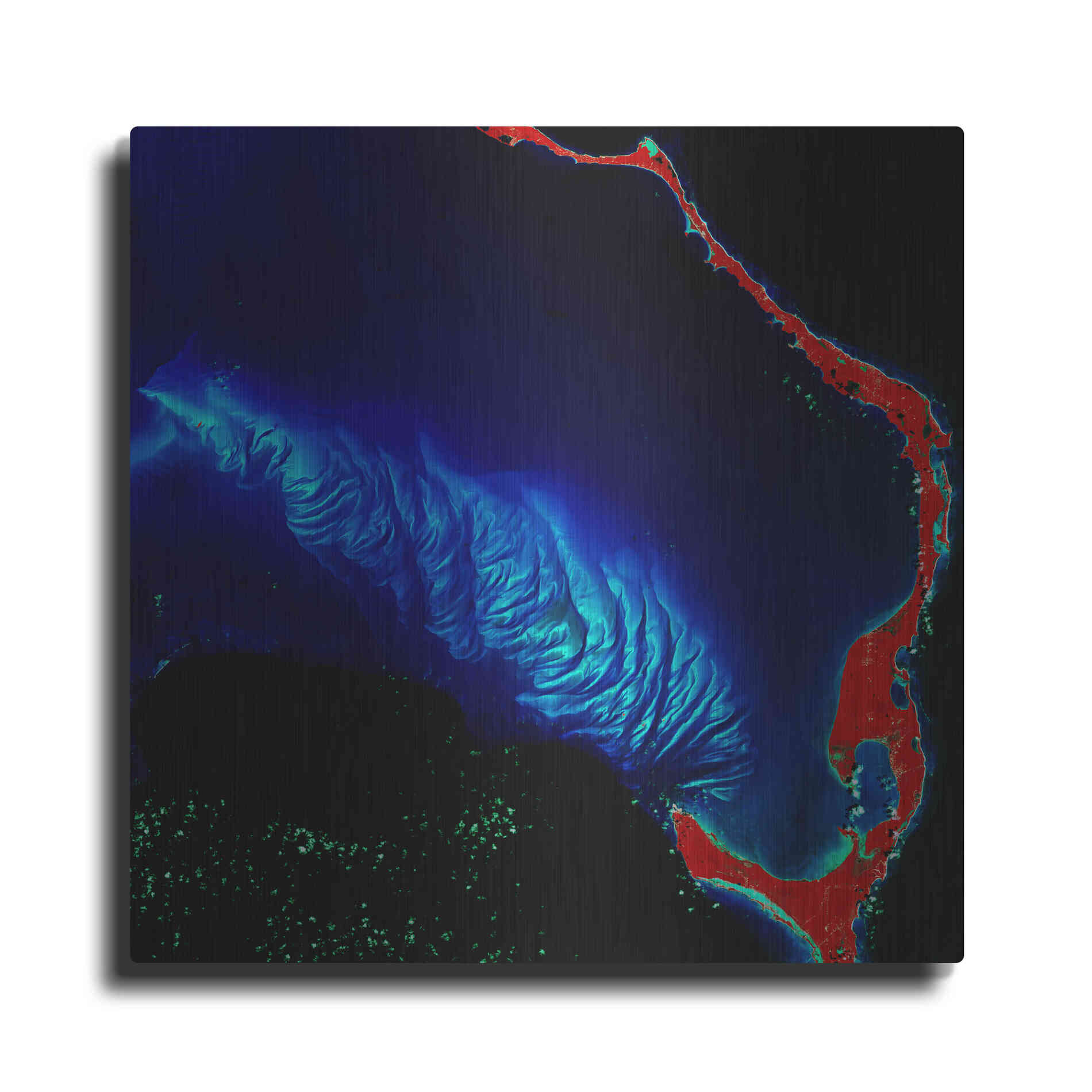 Luxe Metal Art 'Earth as Art: Shoal Complex,' Metal Wall Art