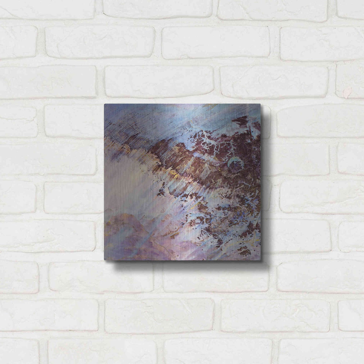 Luxe Metal Art 'Earth as Art: Storm Amid the Calm,' Metal Wall Art,12x12