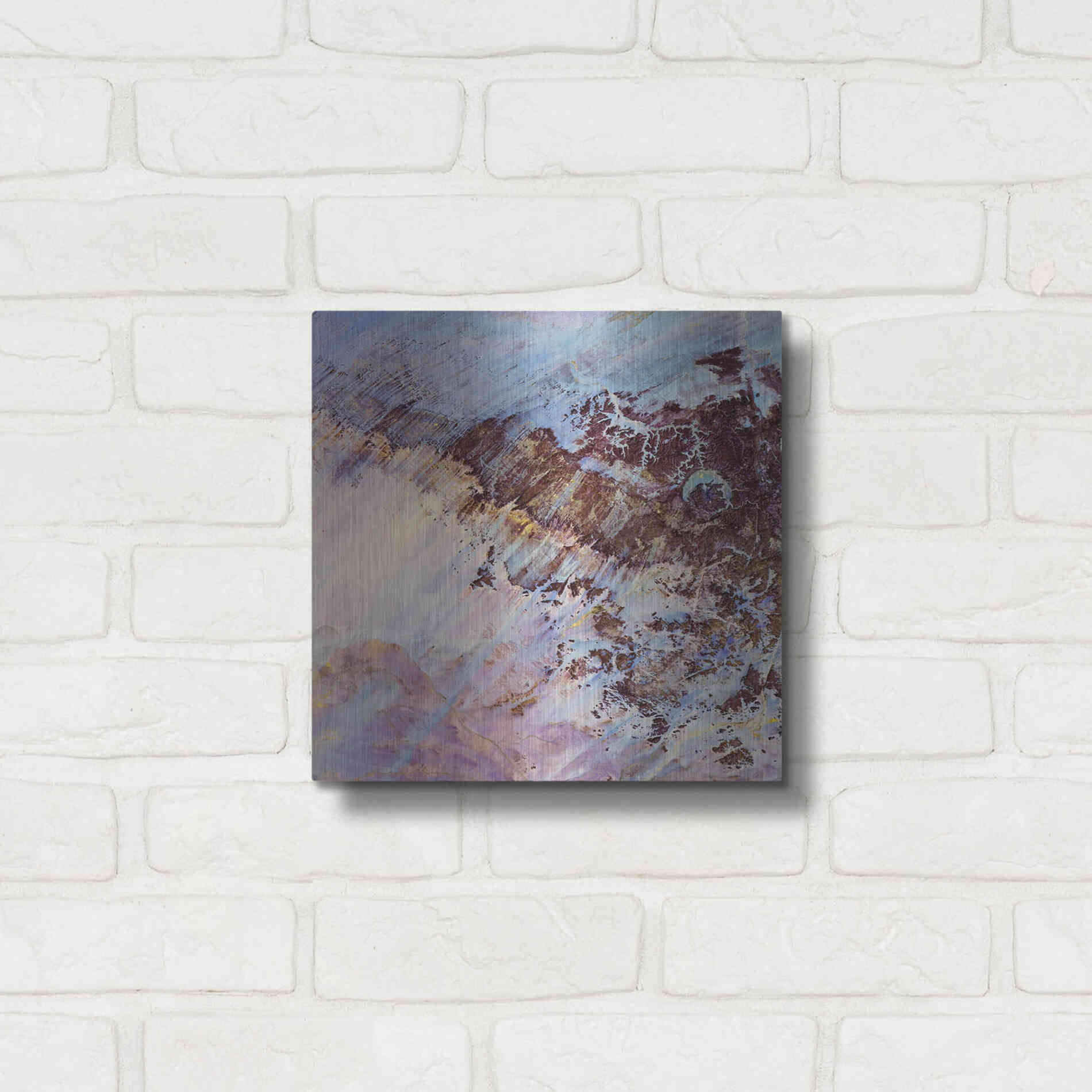 Luxe Metal Art 'Earth as Art: Storm Amid the Calm,' Metal Wall Art,12x12