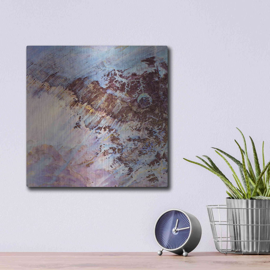 Luxe Metal Art 'Earth as Art: Storm Amid the Calm,' Metal Wall Art,12x12
