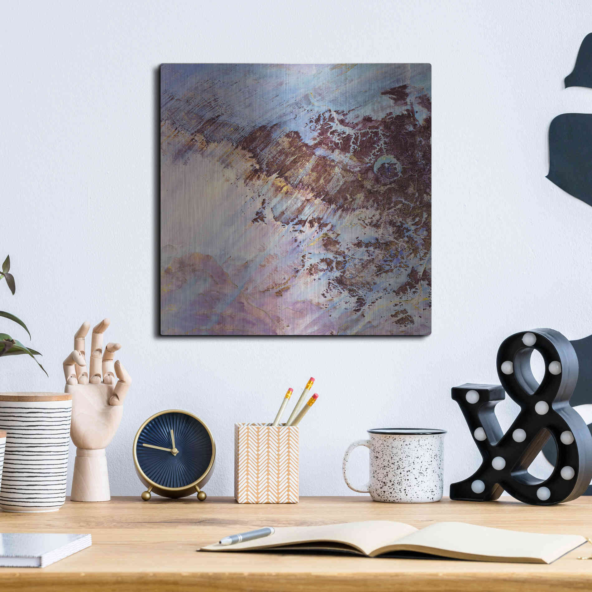 Luxe Metal Art 'Earth as Art: Storm Amid the Calm,' Metal Wall Art,12x12