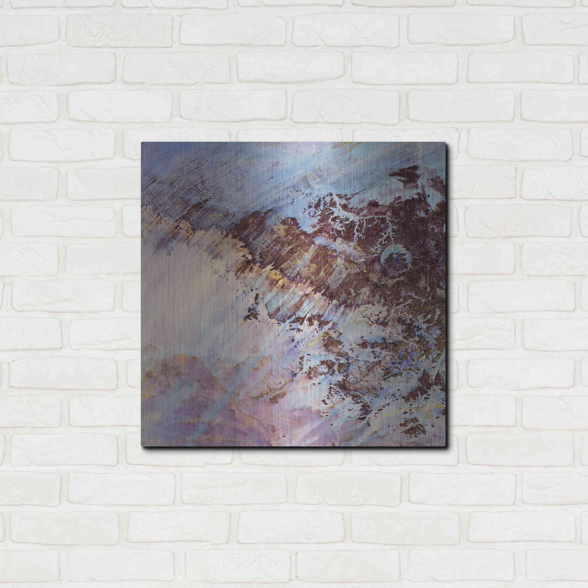 Luxe Metal Art 'Earth as Art: Storm Amid the Calm,' Metal Wall Art,24x24