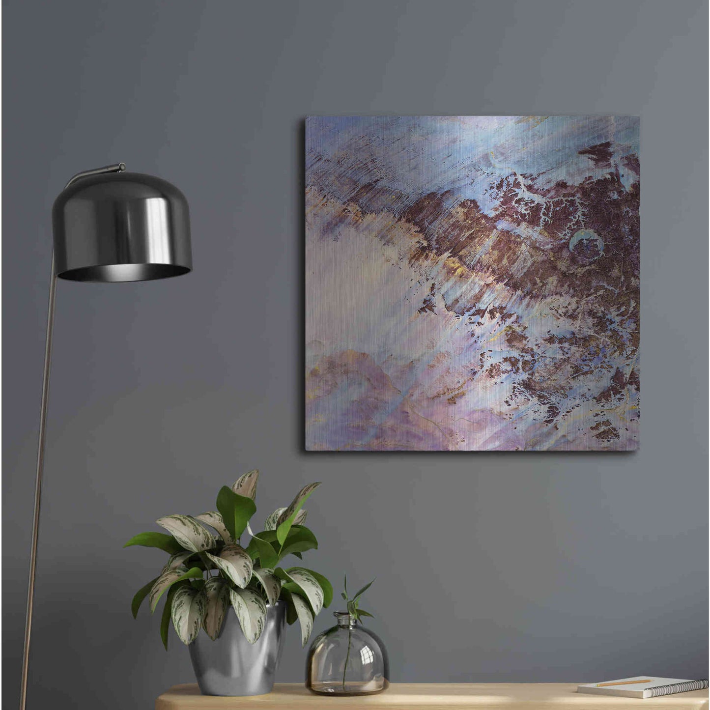 Luxe Metal Art 'Earth as Art: Storm Amid the Calm,' Metal Wall Art,24x24