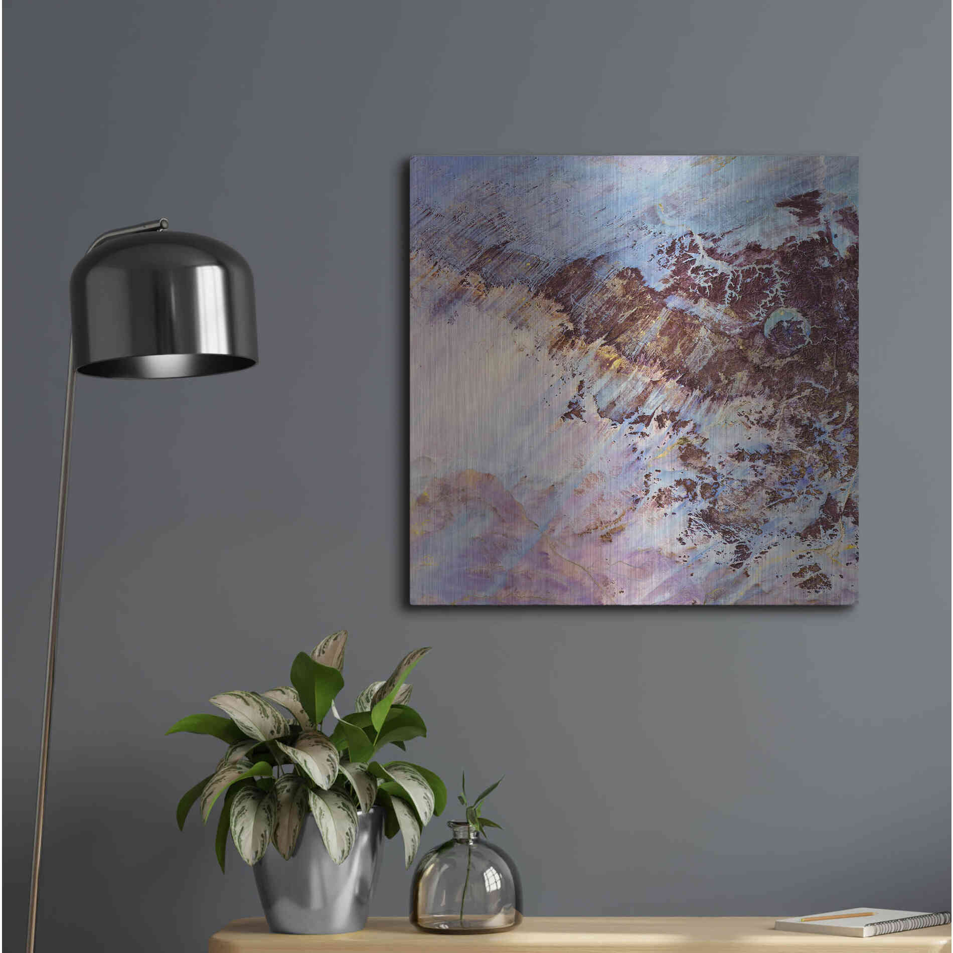 Luxe Metal Art 'Earth as Art: Storm Amid the Calm,' Metal Wall Art,24x24