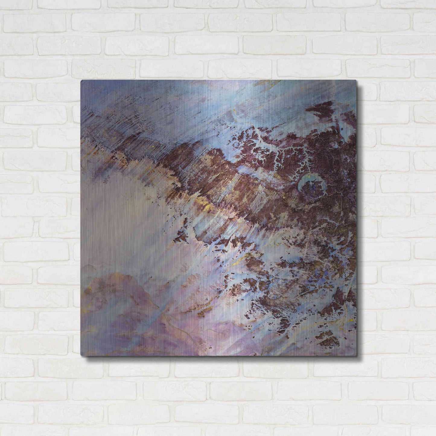 Luxe Metal Art 'Earth as Art: Storm Amid the Calm,' Metal Wall Art,36x36