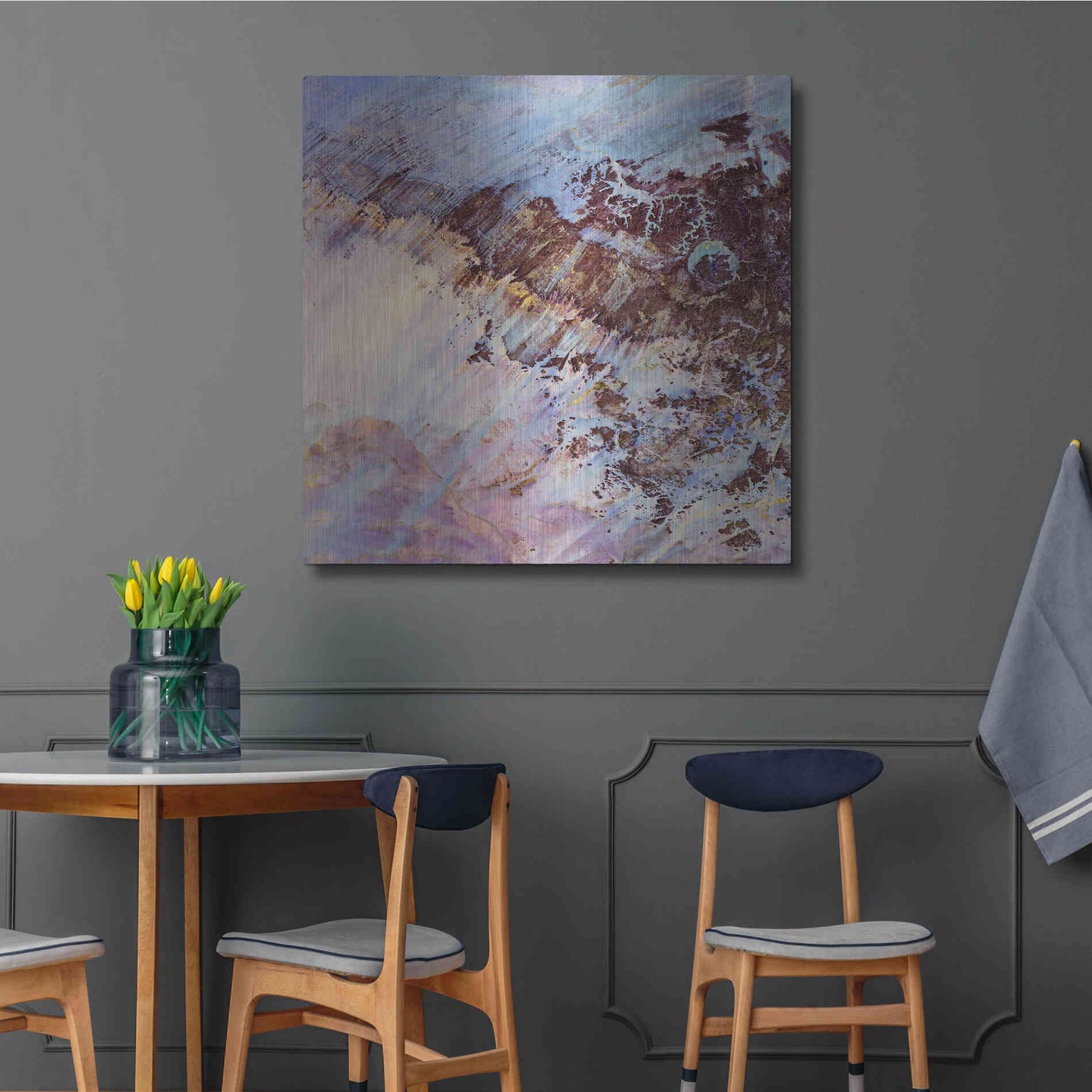 Luxe Metal Art 'Earth as Art: Storm Amid the Calm,' Metal Wall Art,36x36