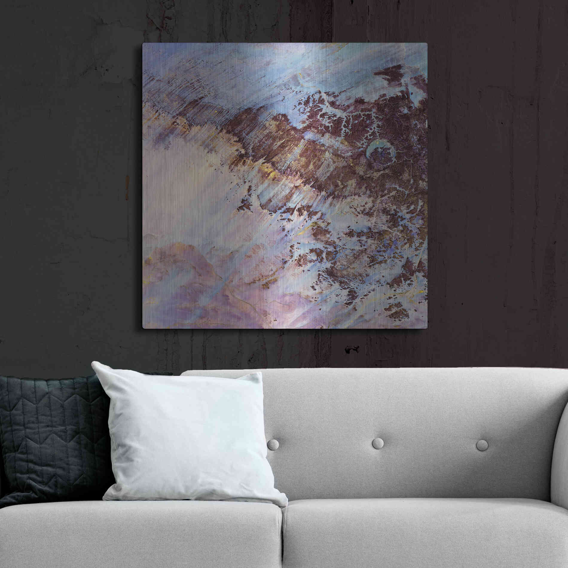 Luxe Metal Art 'Earth as Art: Storm Amid the Calm,' Metal Wall Art,36x36