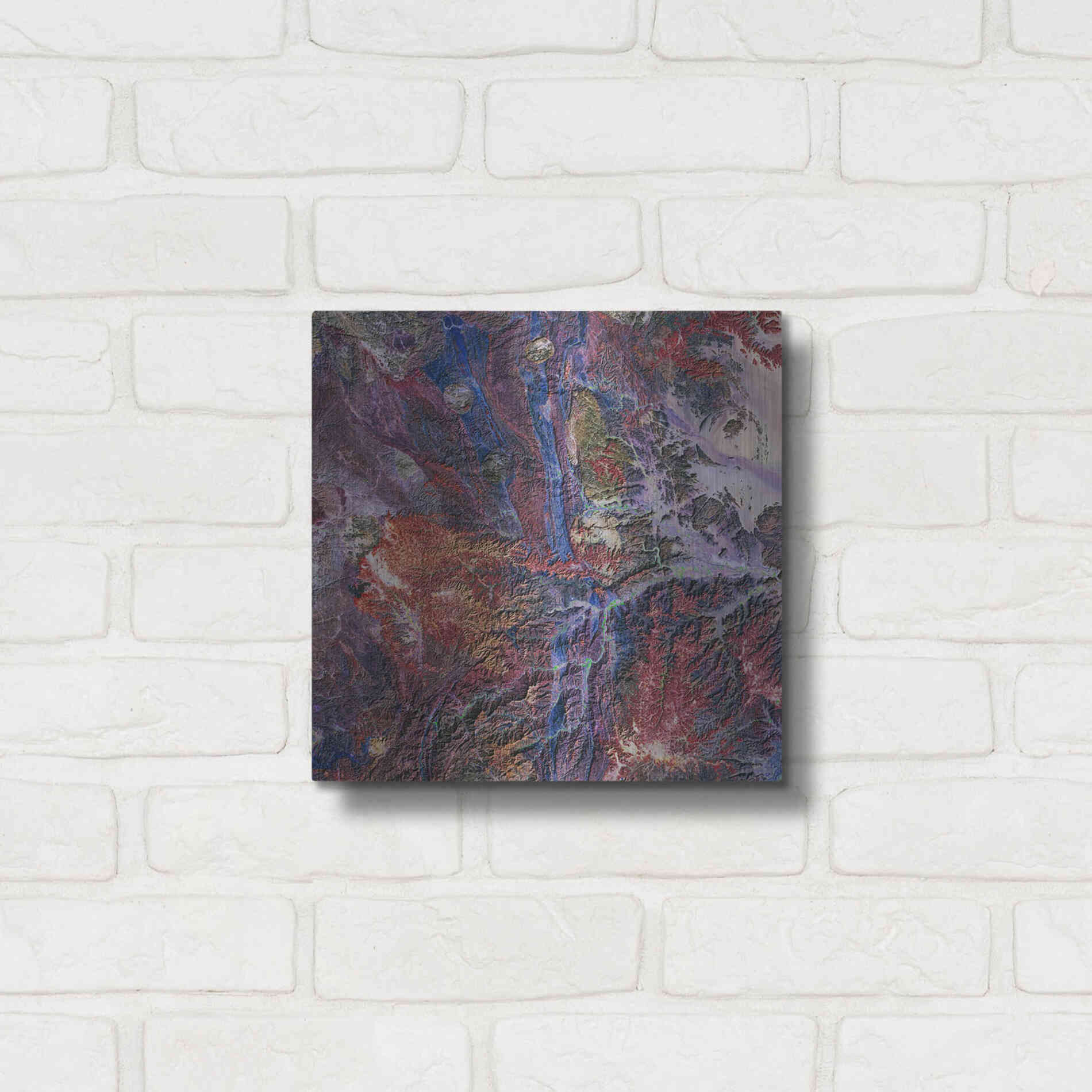 Luxe Metal Art 'Earth as Art: Tapestry,' Metal Wall Art,12x12