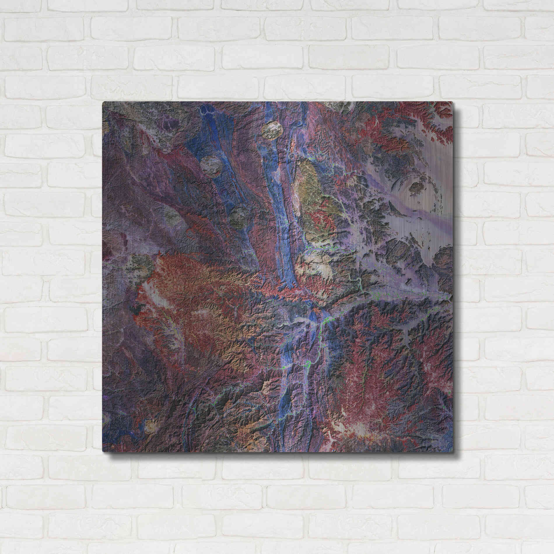 Luxe Metal Art 'Earth as Art: Tapestry,' Metal Wall Art,36x36