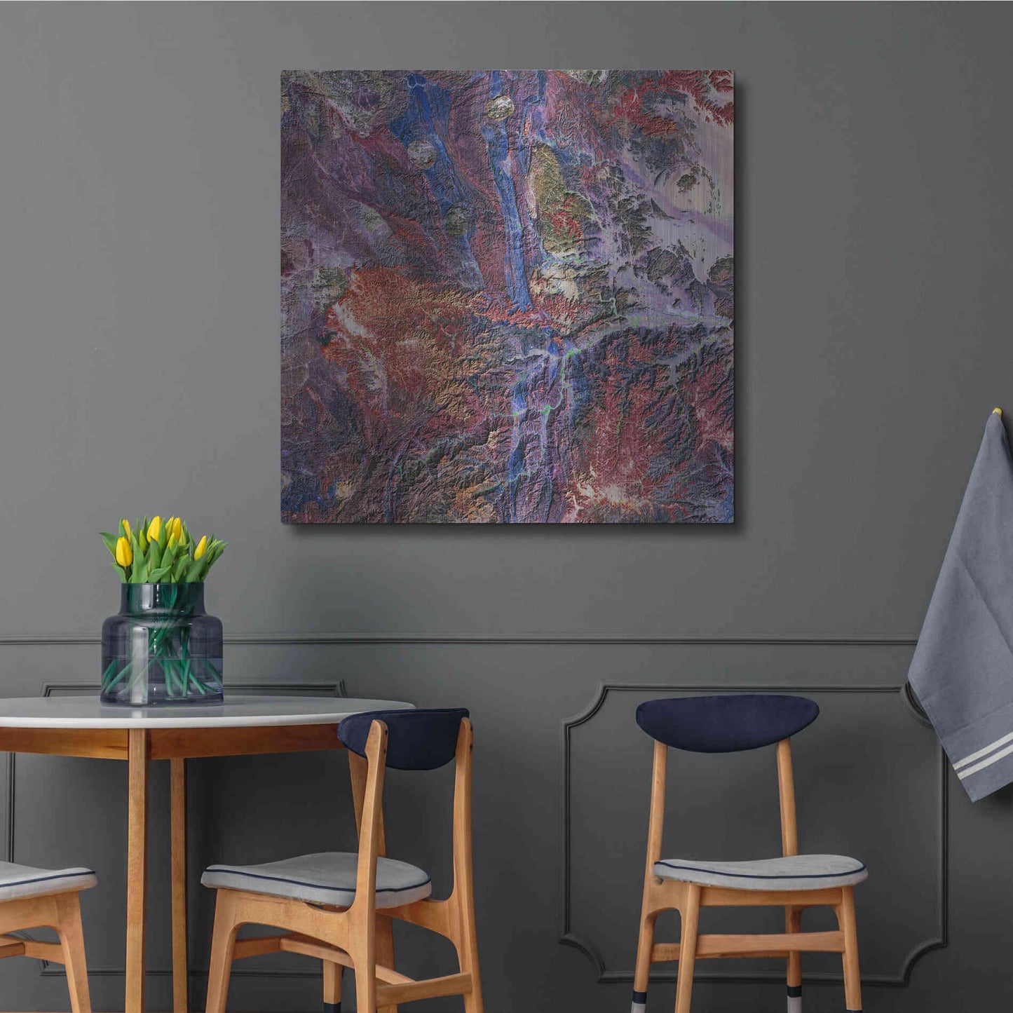 Luxe Metal Art 'Earth as Art: Tapestry,' Metal Wall Art,36x36