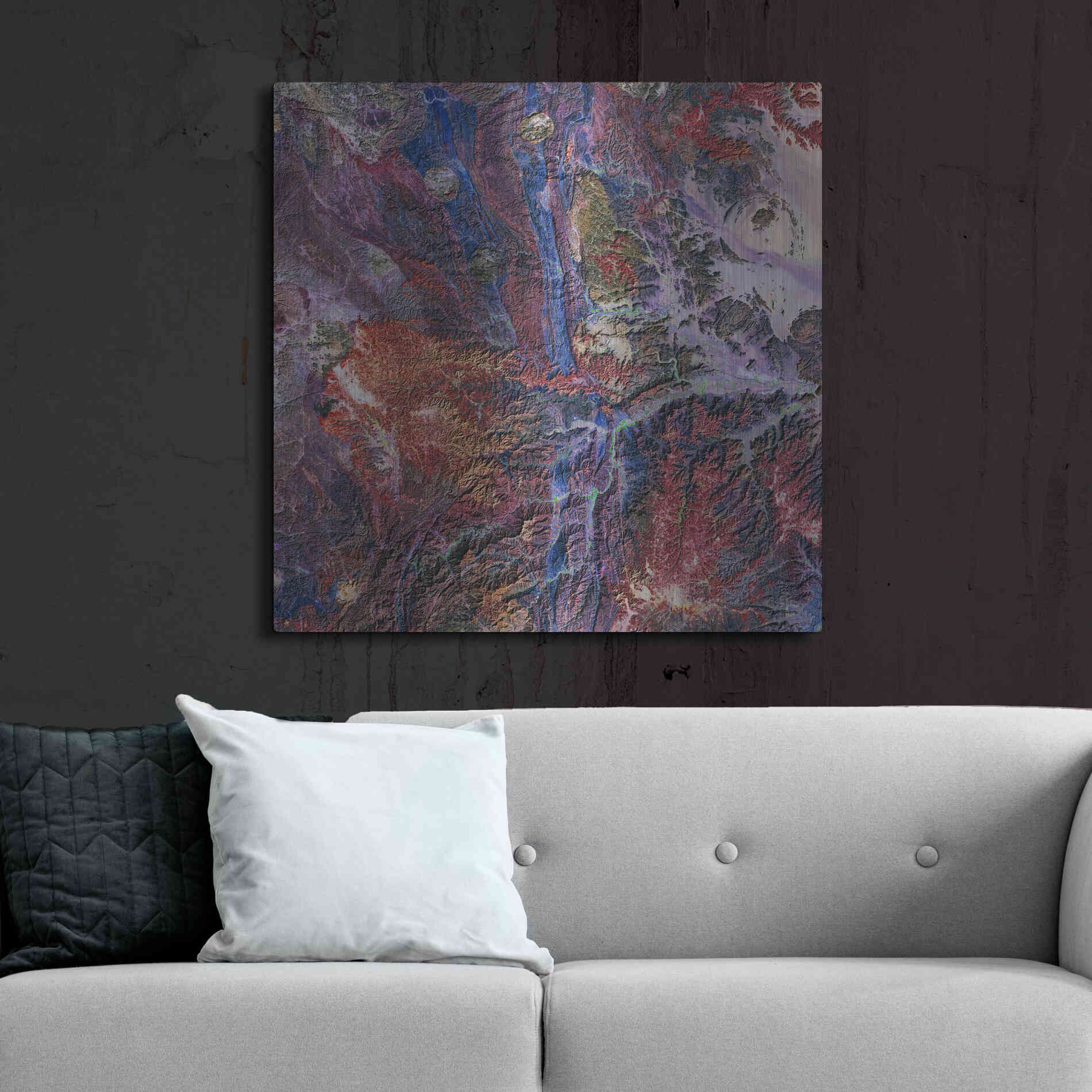 Luxe Metal Art 'Earth as Art: Tapestry,' Metal Wall Art,36x36