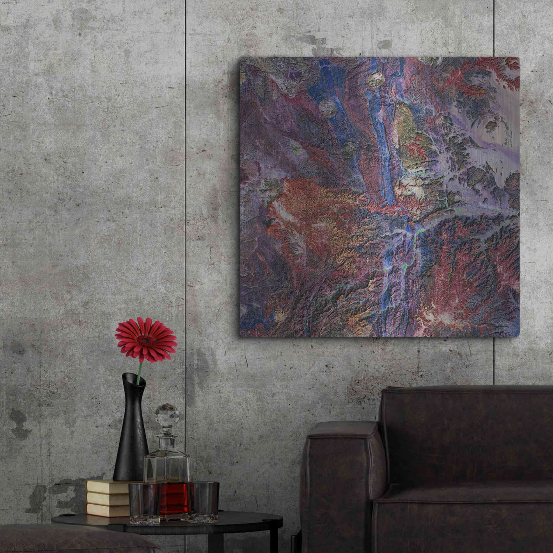 Luxe Metal Art 'Earth as Art: Tapestry,' Metal Wall Art,36x36