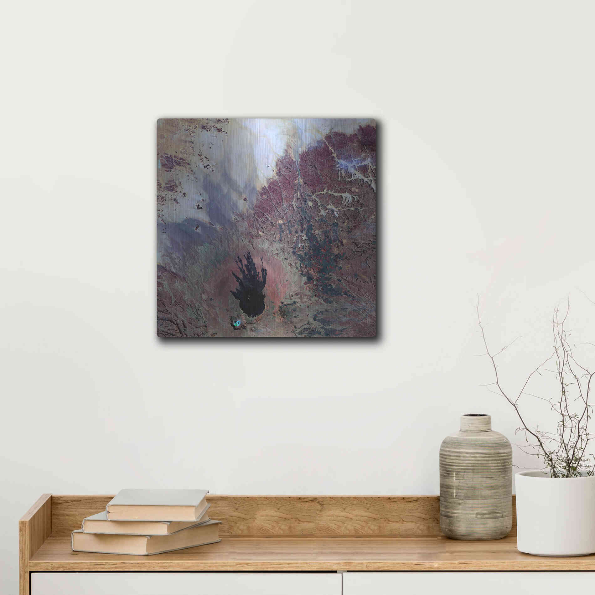 Luxe Metal Art 'Earth as Art: The Watcher,' Metal Wall Art,12x12