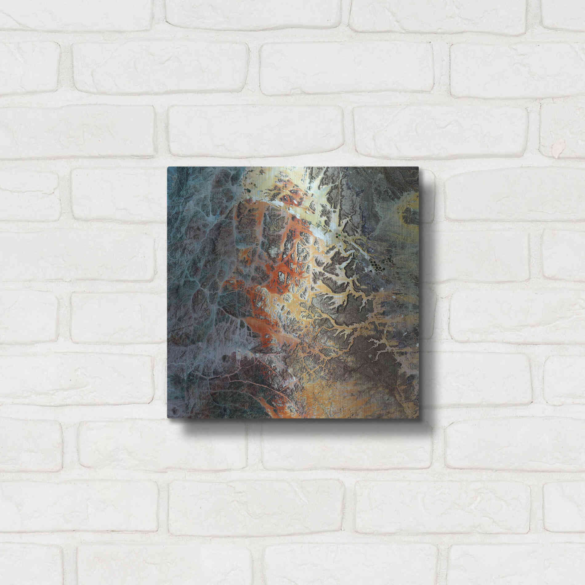 Luxe Metal Art 'Earth as Art: Unfriendly Landscape,' Metal Wall Art,12x12