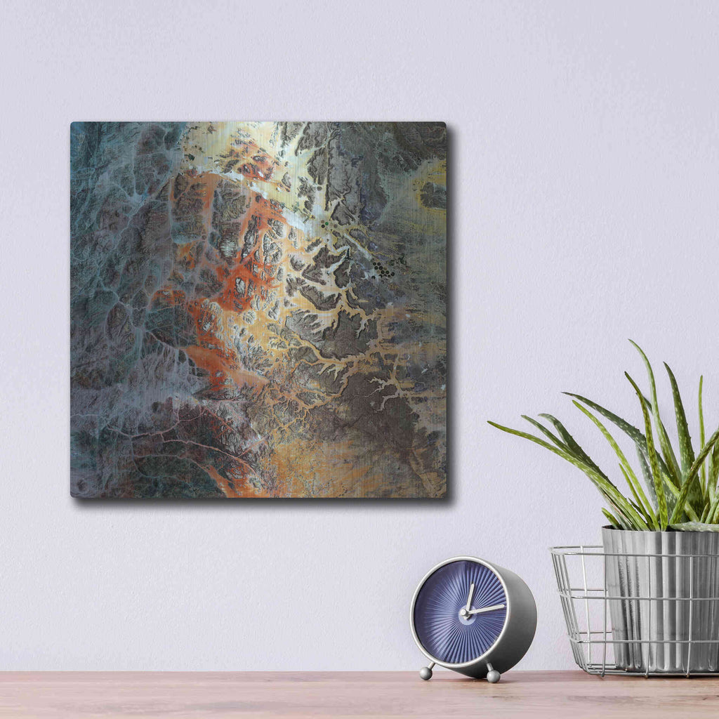Luxe Metal Art 'Earth as Art: Unfriendly Landscape,' Metal Wall Art,12x12
