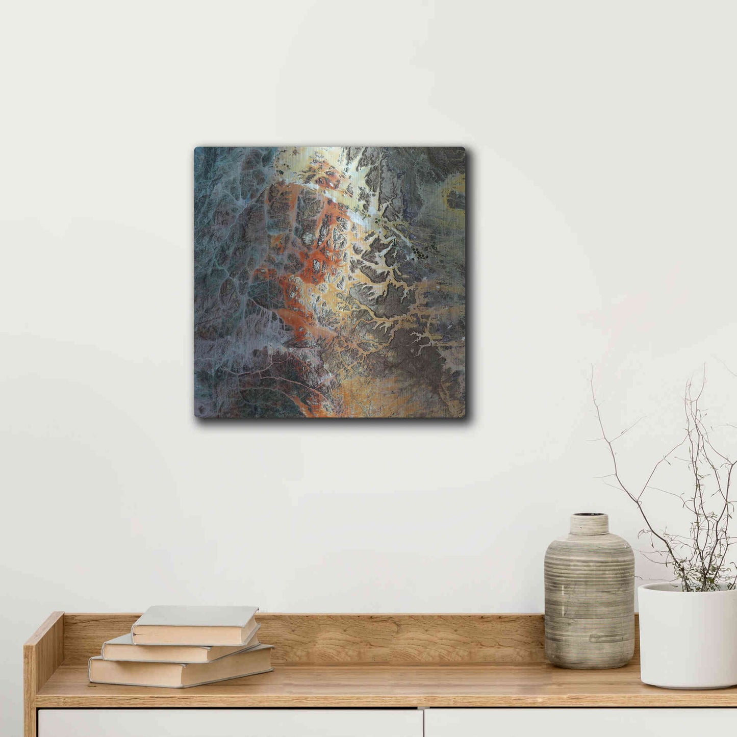 Luxe Metal Art 'Earth as Art: Unfriendly Landscape,' Metal Wall Art,12x12