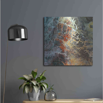 Luxe Metal Art 'Earth as Art: Unfriendly Landscape,' Metal Wall Art,24x24