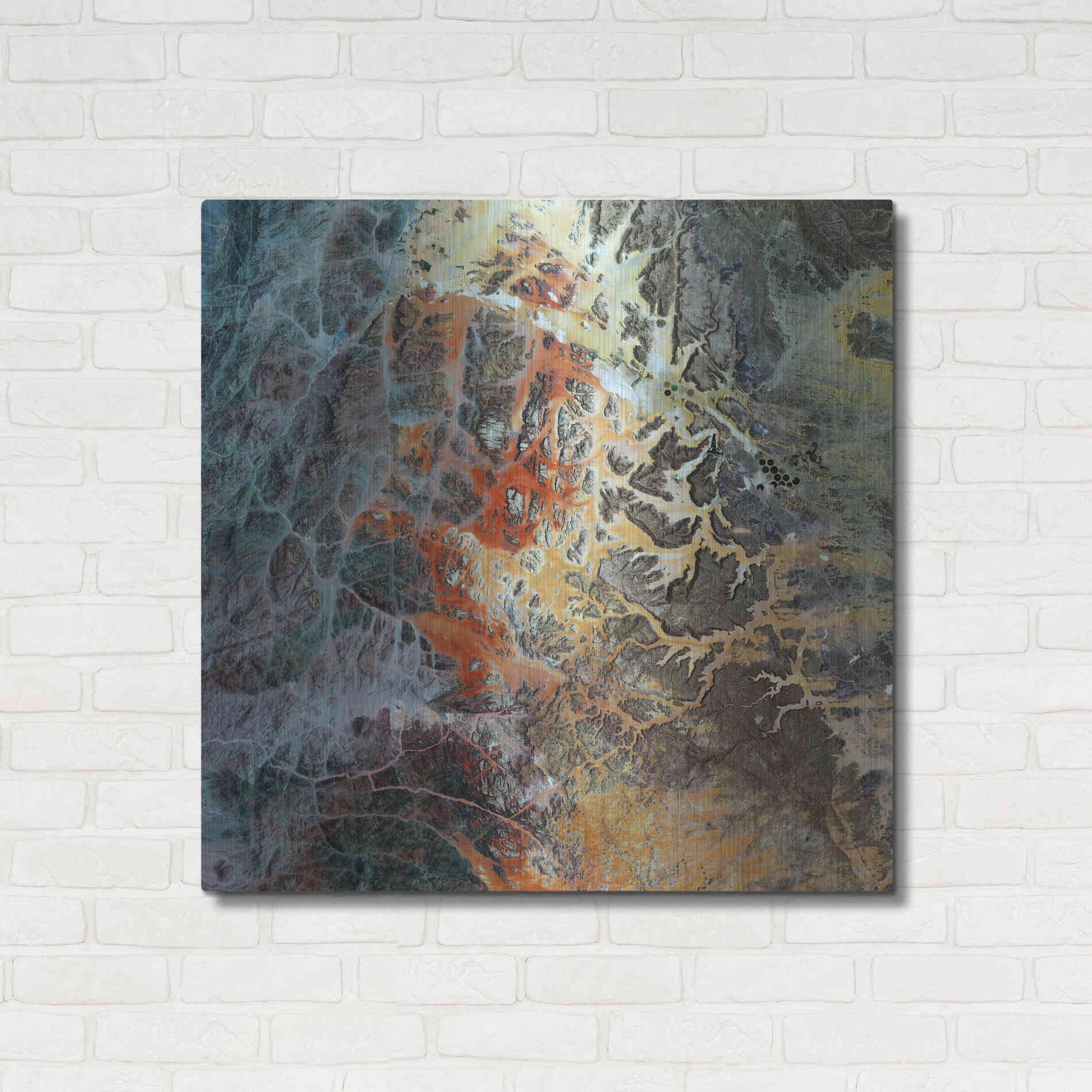 Luxe Metal Art 'Earth as Art: Unfriendly Landscape,' Metal Wall Art,36x36