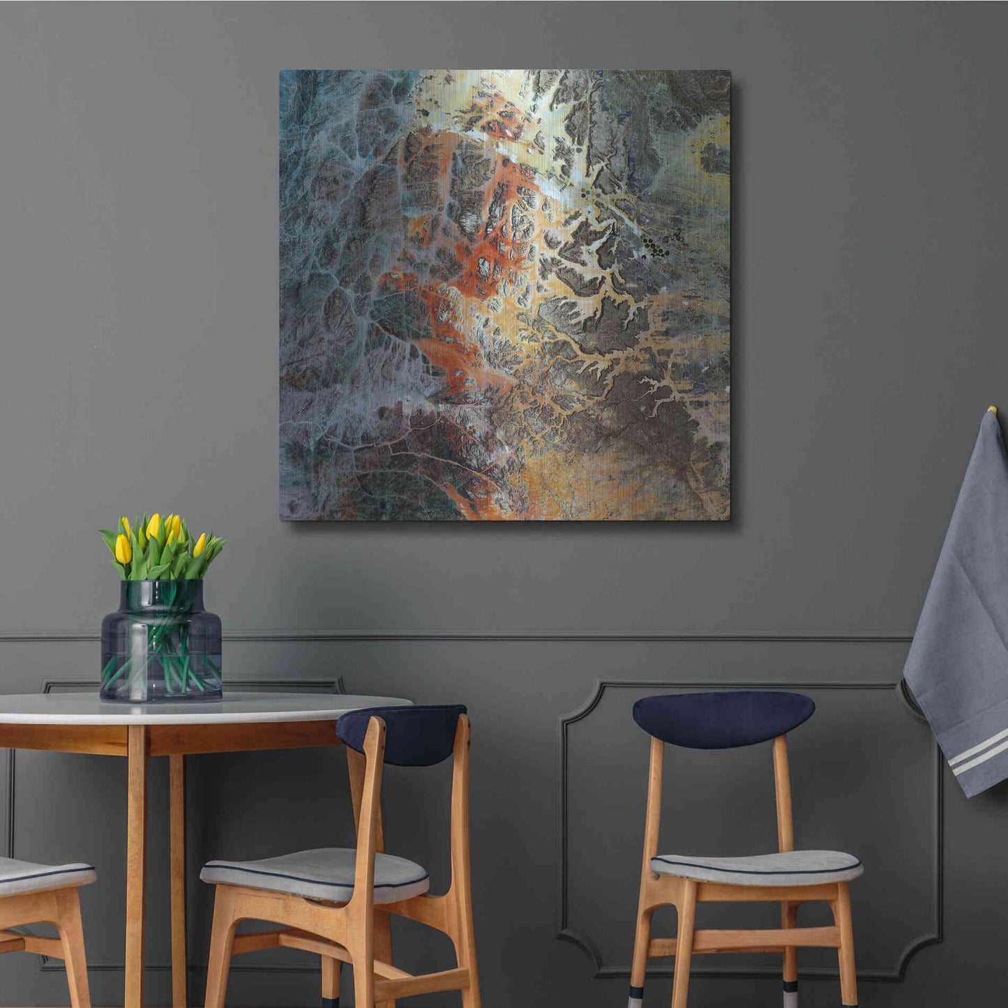 Luxe Metal Art 'Earth as Art: Unfriendly Landscape,' Metal Wall Art,36x36