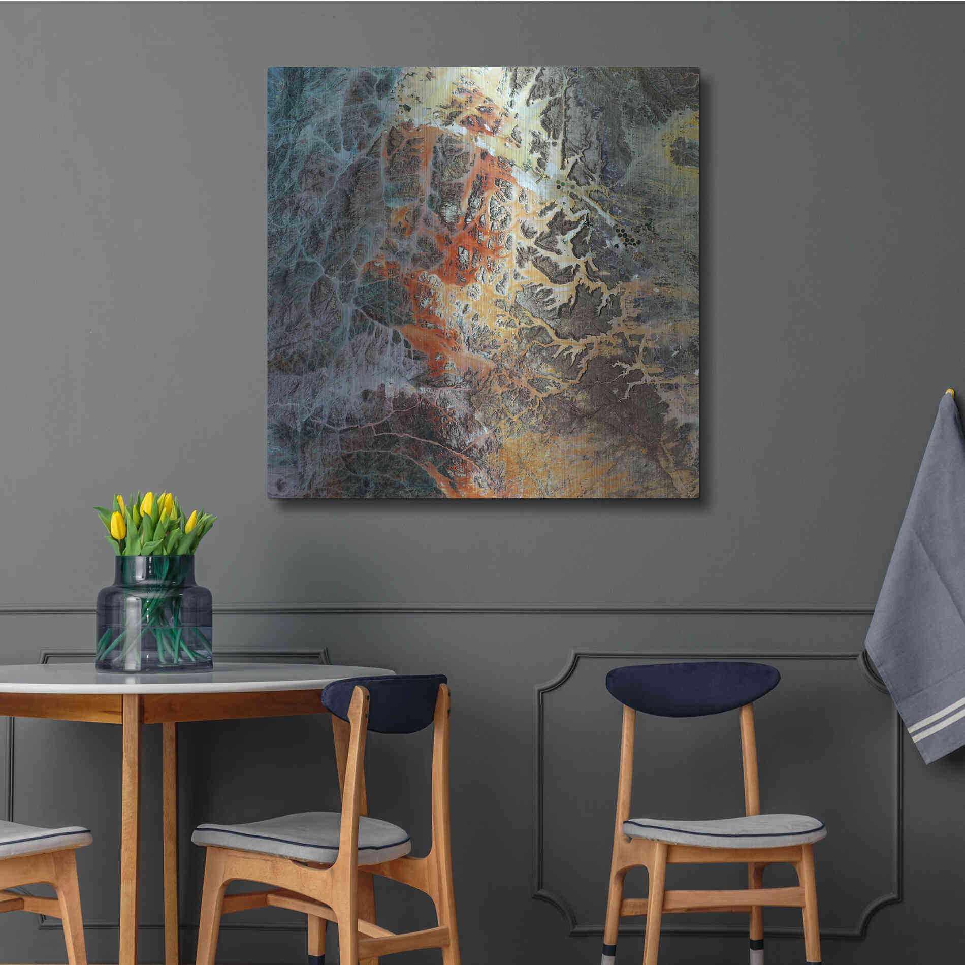 Luxe Metal Art 'Earth as Art: Unfriendly Landscape,' Metal Wall Art,36x36