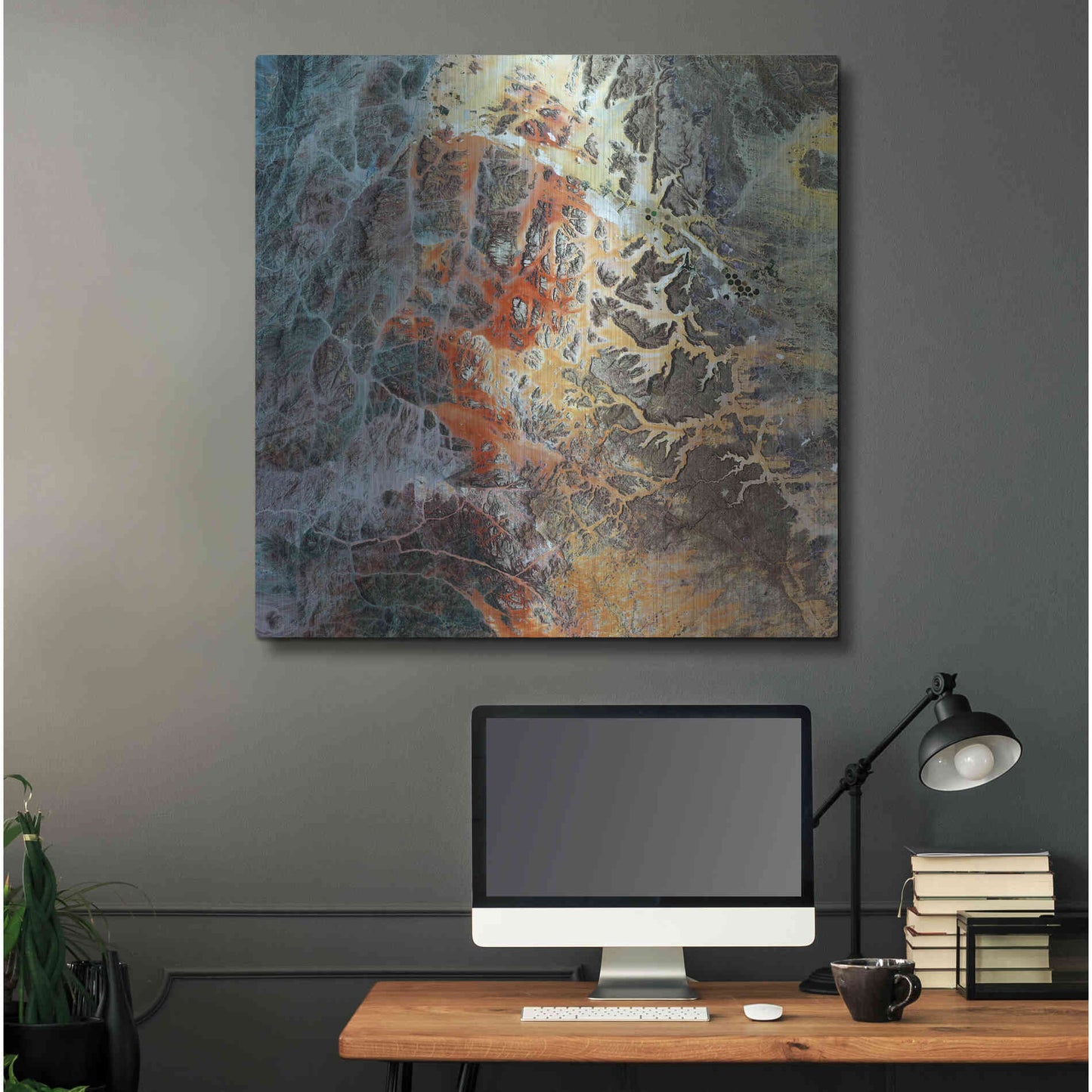 Luxe Metal Art 'Earth as Art: Unfriendly Landscape,' Metal Wall Art,36x36