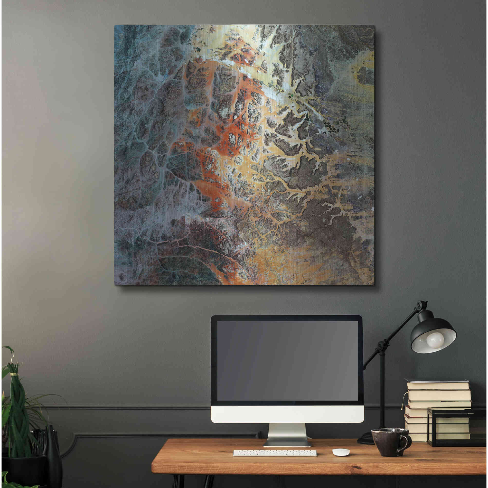 Luxe Metal Art 'Earth as Art: Unfriendly Landscape,' Metal Wall Art,36x36
