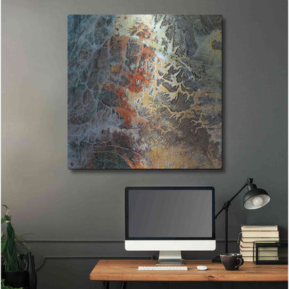 Luxe Metal Art 'Earth as Art: Unfriendly Landscape,' Metal Wall Art,36x36