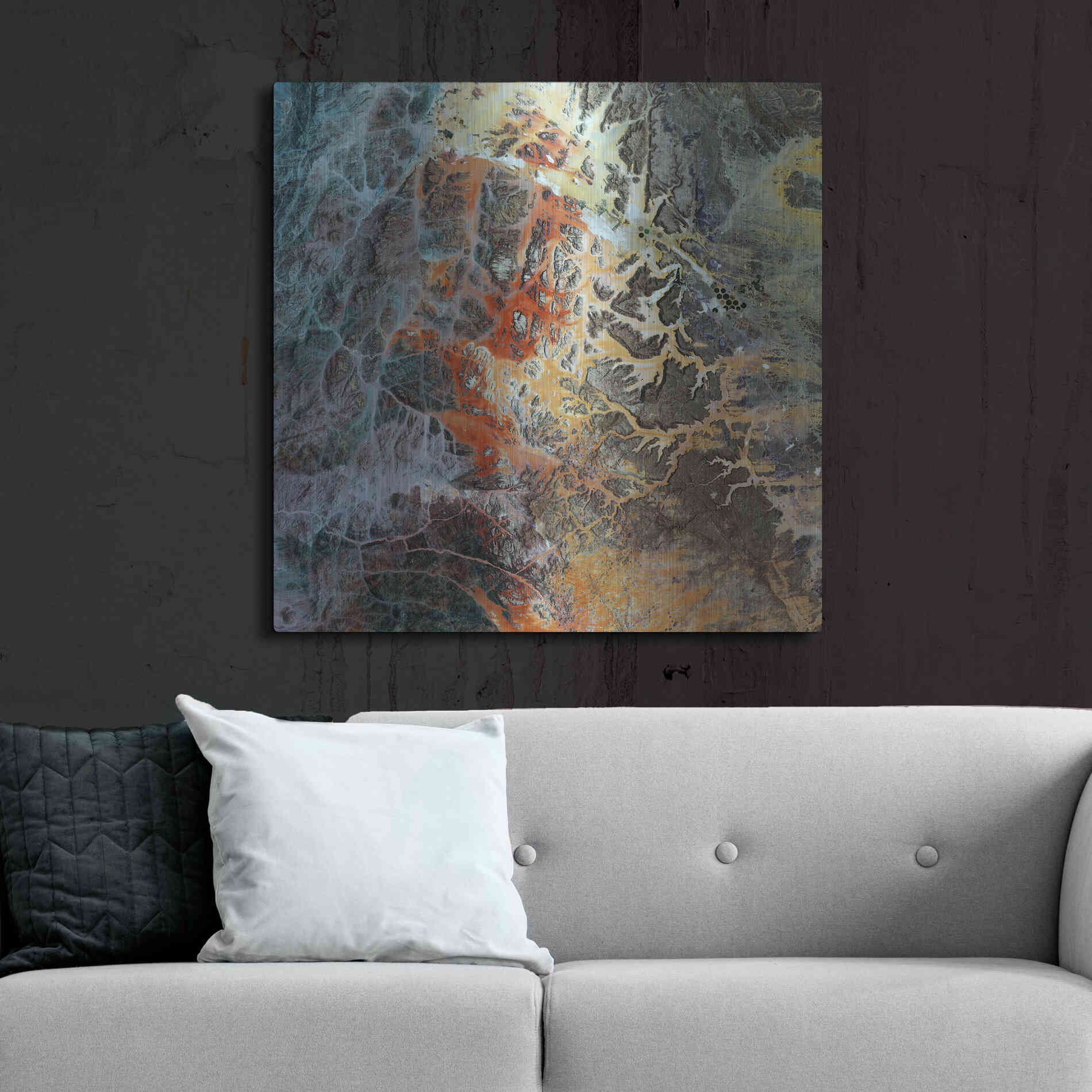 Luxe Metal Art 'Earth as Art: Unfriendly Landscape,' Metal Wall Art,36x36