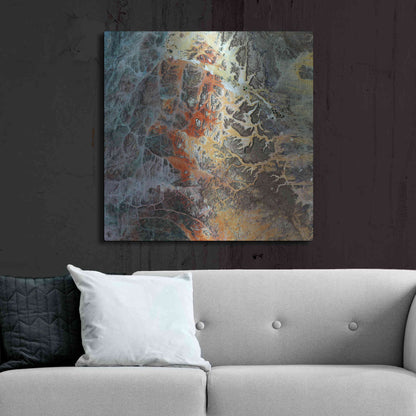 Luxe Metal Art 'Earth as Art: Unfriendly Landscape,' Metal Wall Art,36x36