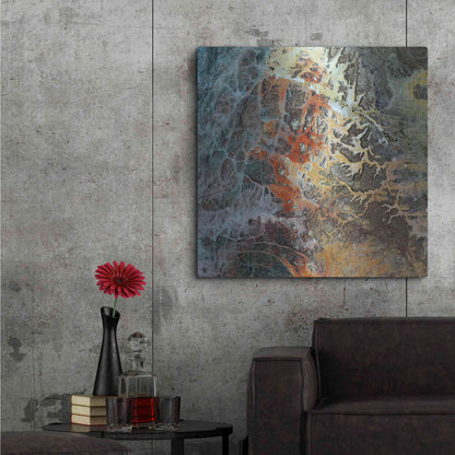 Luxe Metal Art 'Earth as Art: Unfriendly Landscape,' Metal Wall Art,36x36