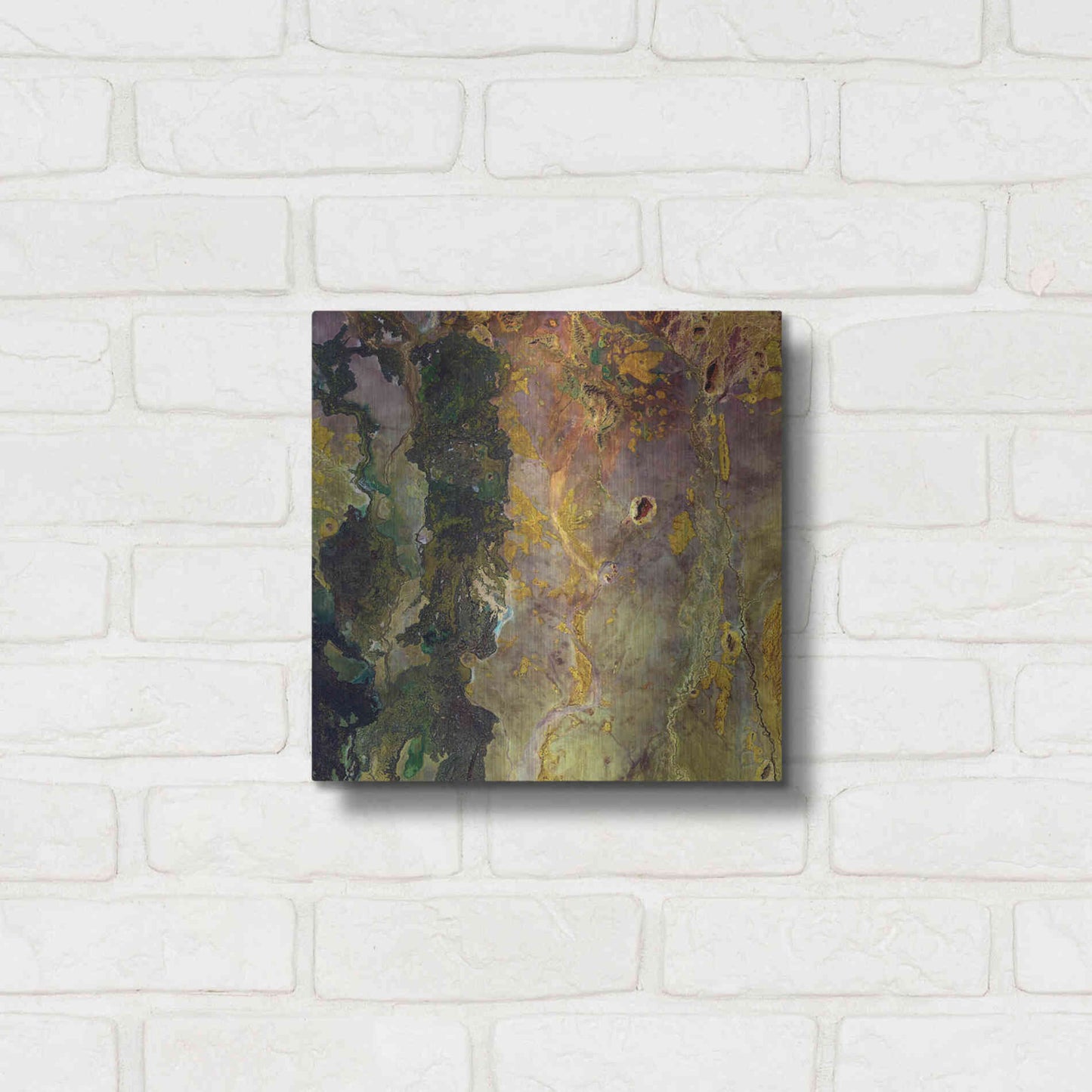 Luxe Metal Art 'Earth as Art: Weird Watercolor,' Metal Wall Art,12x12