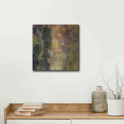Luxe Metal Art 'Earth as Art: Weird Watercolor,' Metal Wall Art,12x12