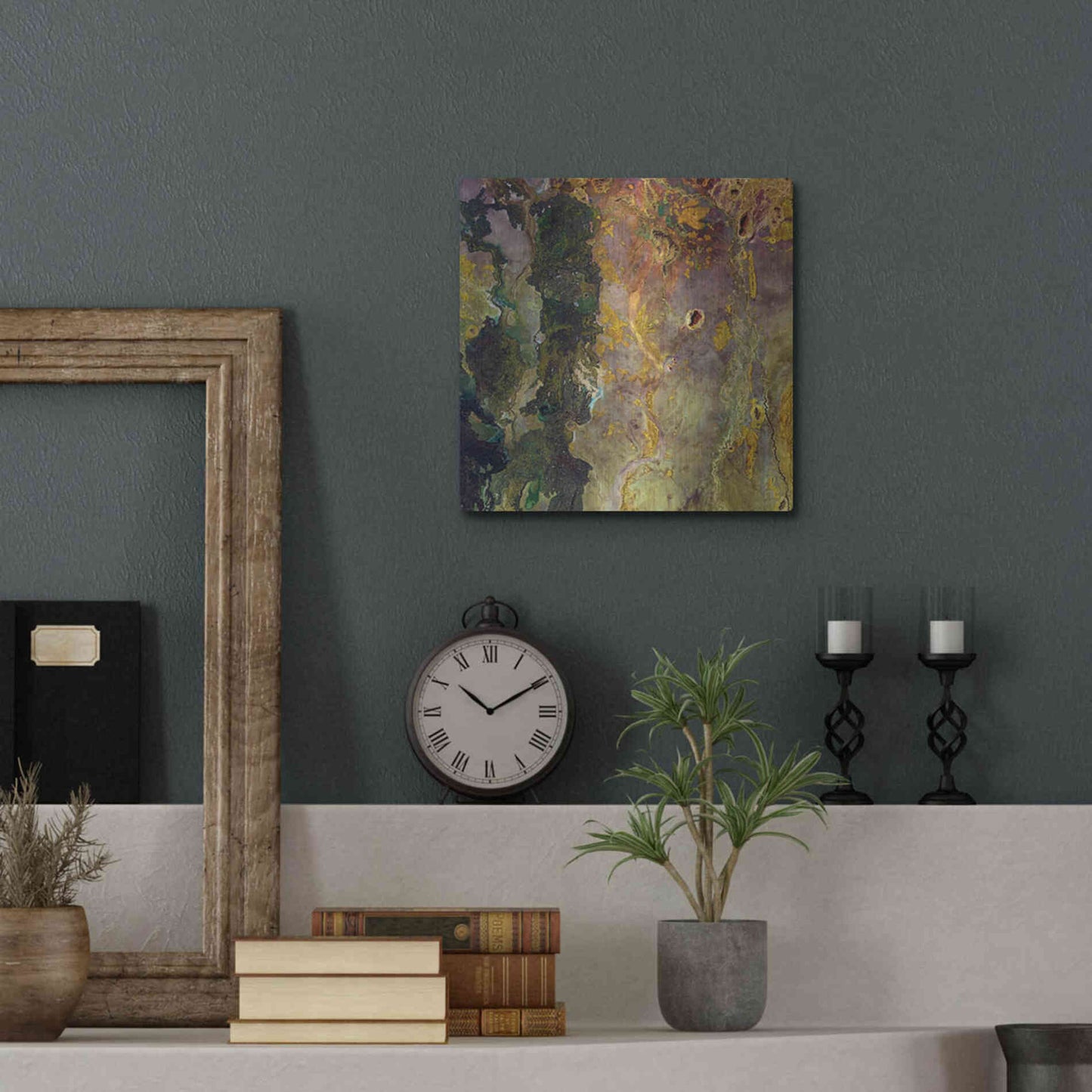 Luxe Metal Art 'Earth as Art: Weird Watercolor,' Metal Wall Art,12x12