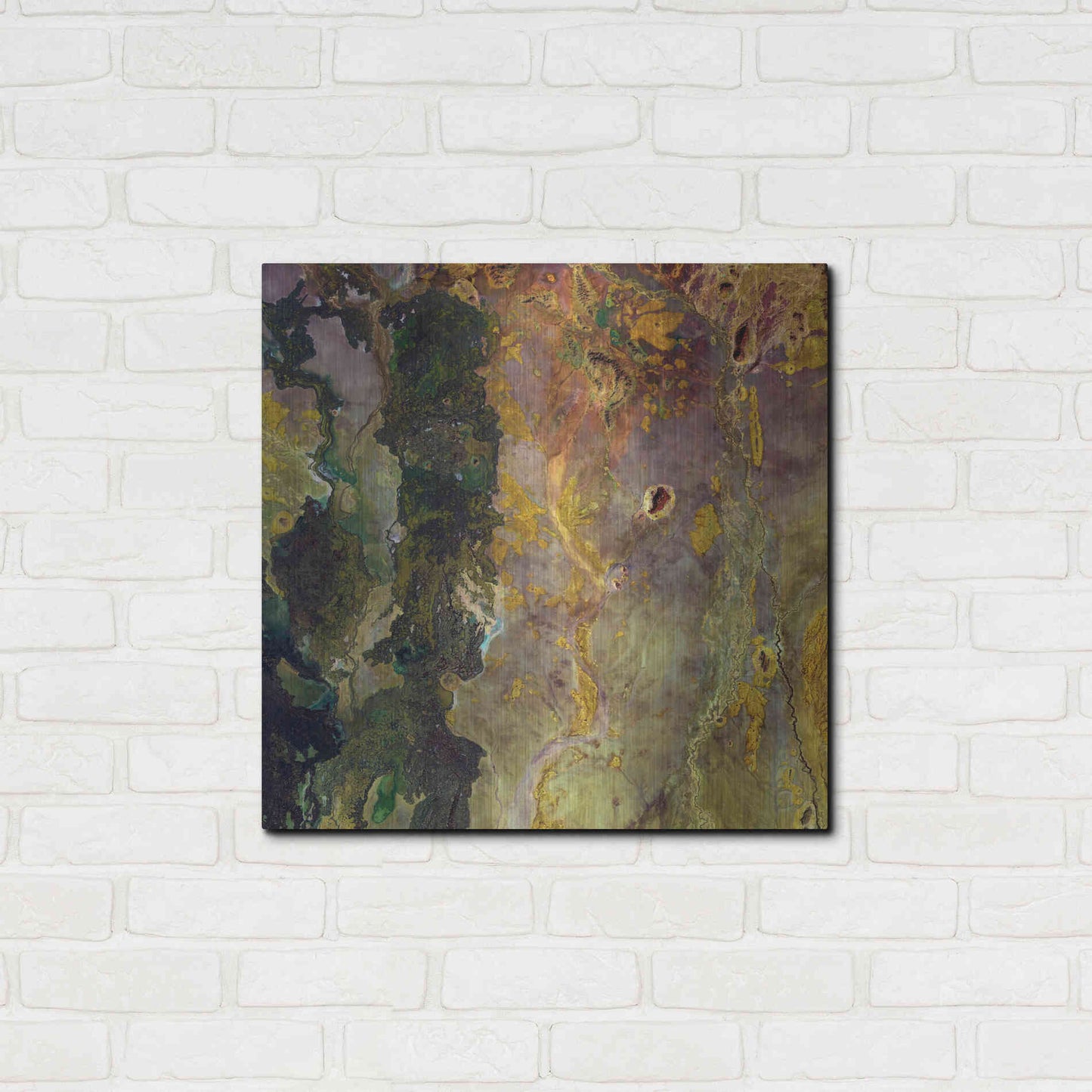 Luxe Metal Art 'Earth as Art: Weird Watercolor,' Metal Wall Art,24x24