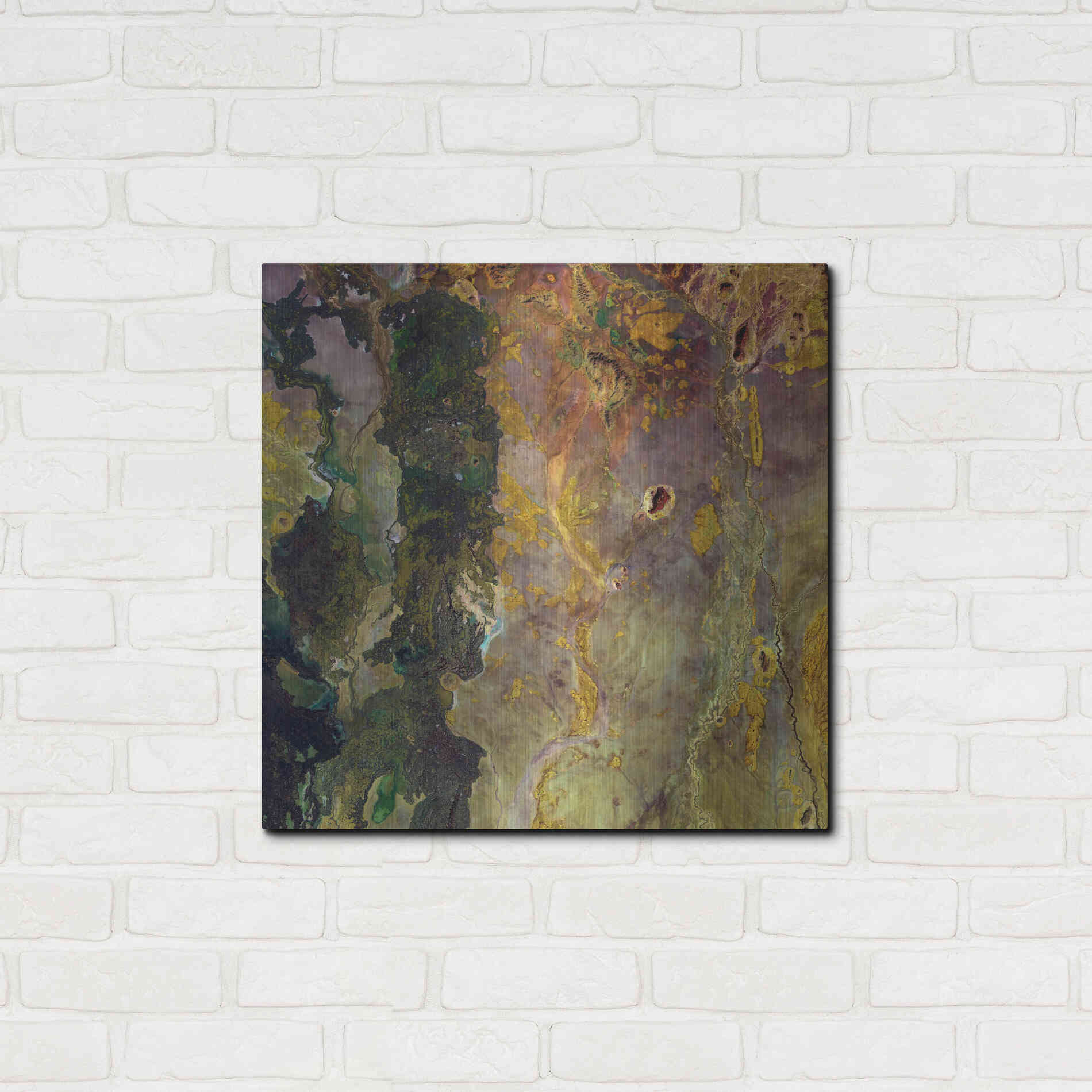 Luxe Metal Art 'Earth as Art: Weird Watercolor,' Metal Wall Art,24x24