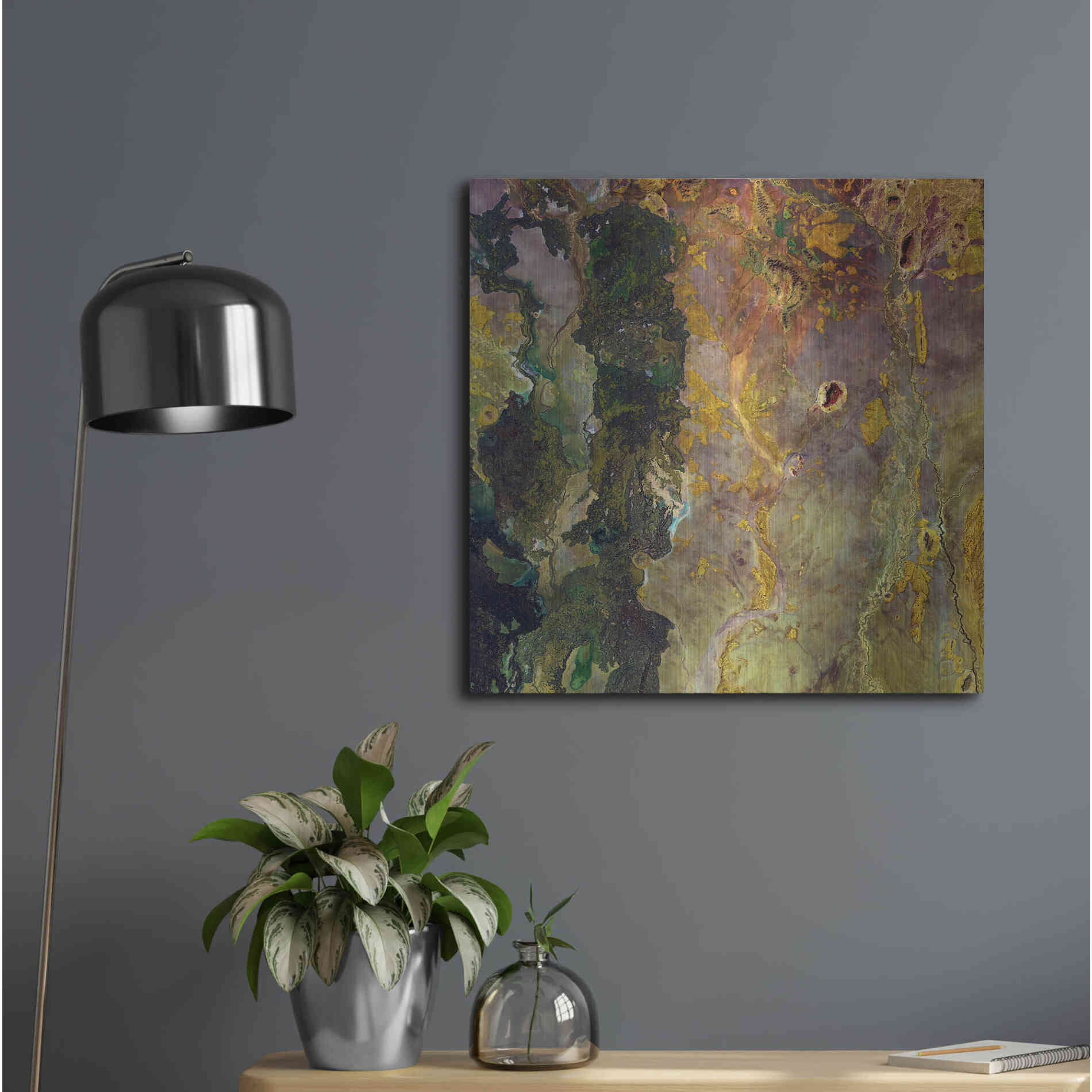 Luxe Metal Art 'Earth as Art: Weird Watercolor,' Metal Wall Art,24x24